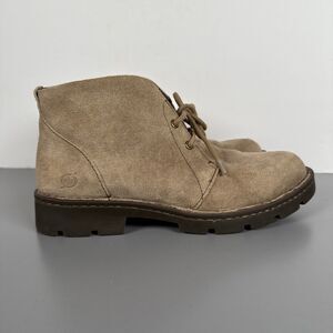 Born Banni Womens Size 6‎ Taupe Tortola Suede Lace Up Chukka Booties F69817 EUC